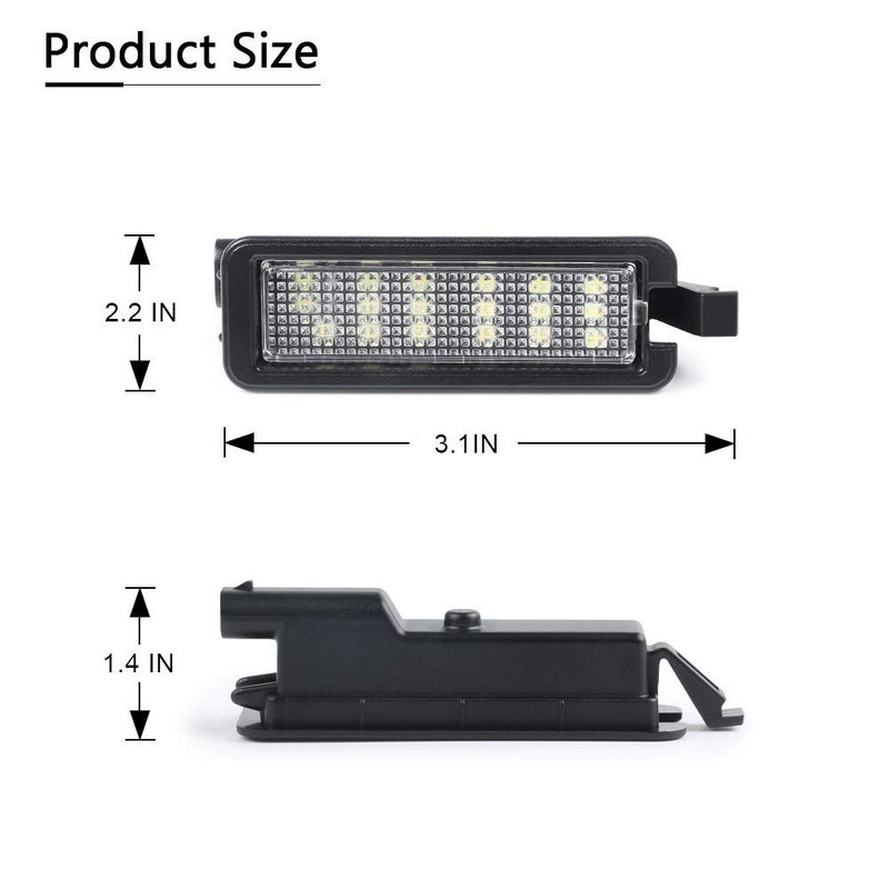 Gempro LED License Plate Light Tag Lamps for 2015-2022 Dodge Charger Challenger Pacifica Jeep Compass Chrysler 300, 6000K White 1PC - Image 4